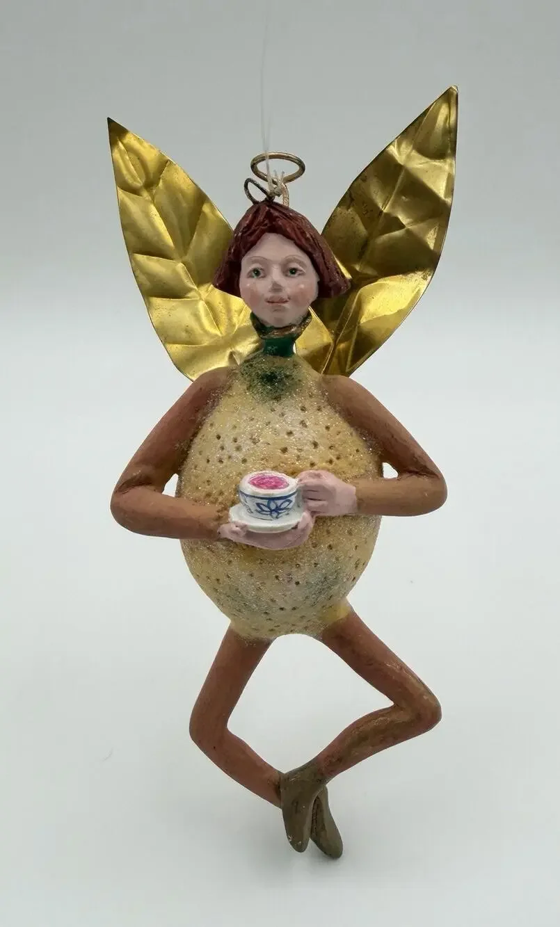 Dept 56 Tutti Frutti Lemon Fairy Christmas Ornament Patience Brewster 5.5”